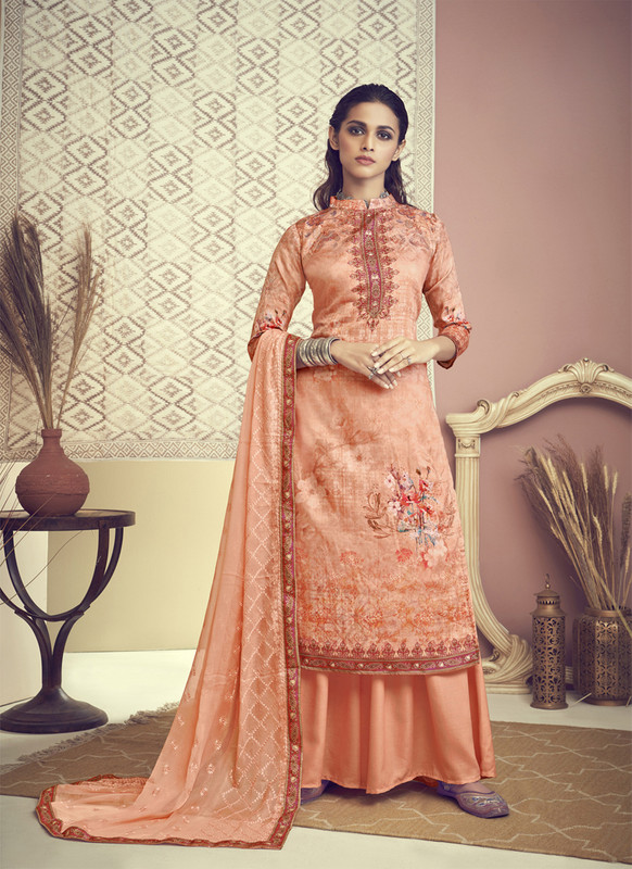 Dial N Fashion Orange  Designer Digital print Cotton Salwar Suit