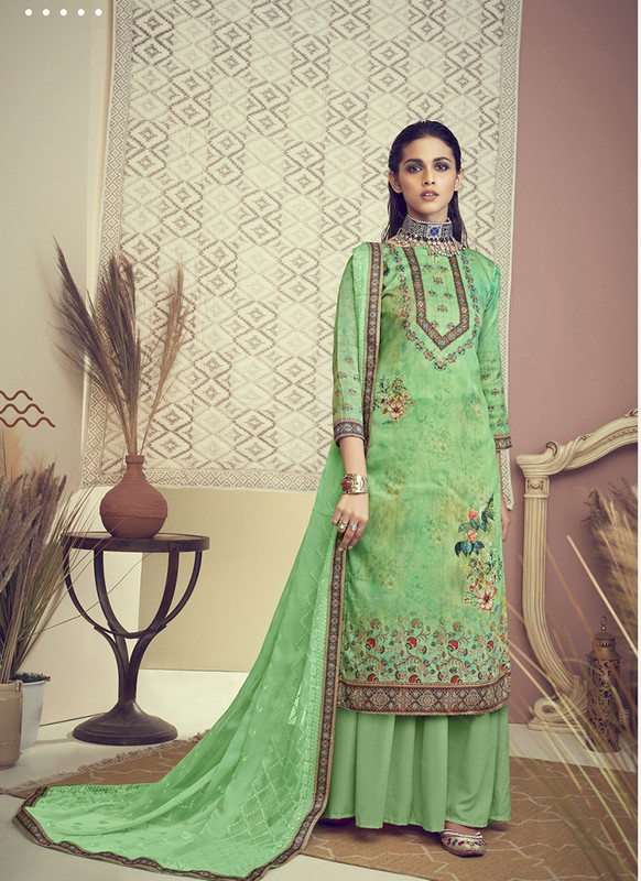 Dial N Fashion Green  Designer Digital print Cotton Salwar Suit