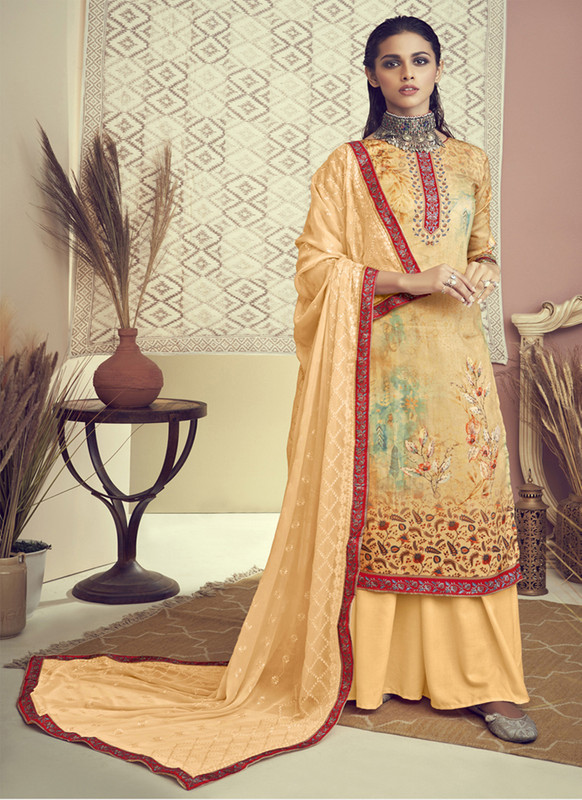 Dial N Fashion Light yellow   Designer Digital print Cotton Salwar Suit