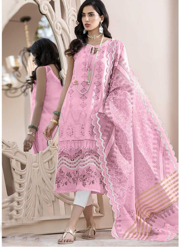 Dial N Fashion Pink  Designer Party Wear Pure Cotton Salwar Suit
