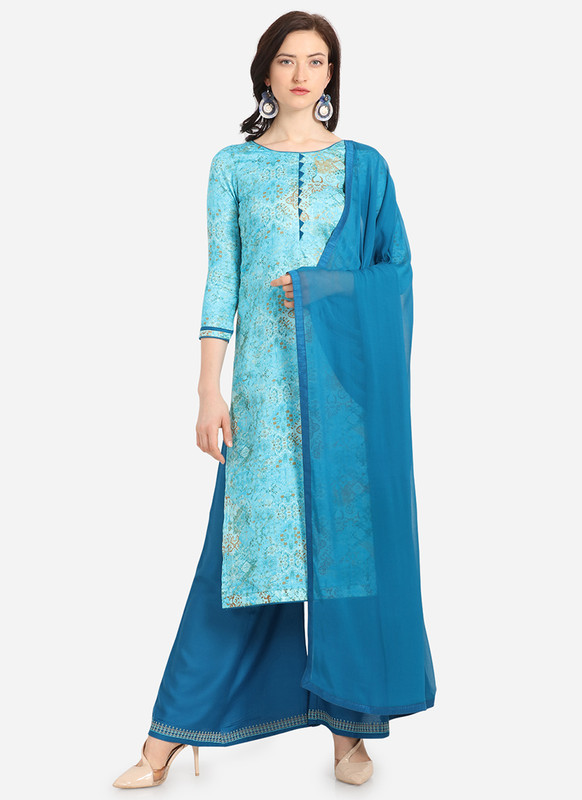 Dial N Fashion Sky Blue  Designer Party Wear Salwar Suit