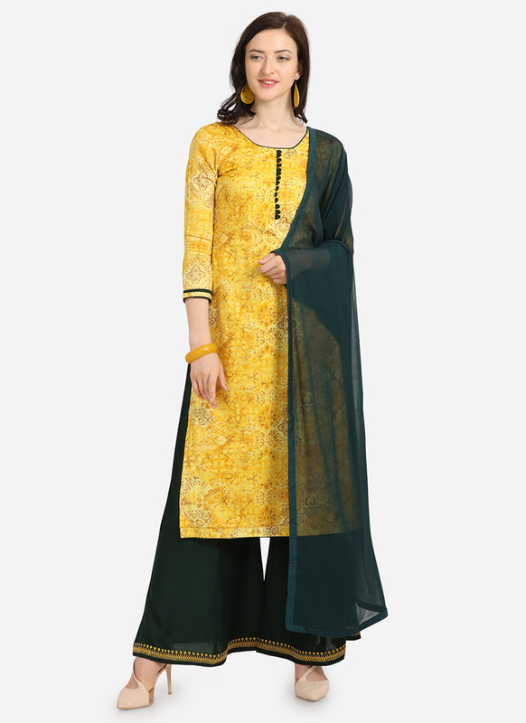 Dial N Fashion Yellow  Designer Party Wear Salwar Suit