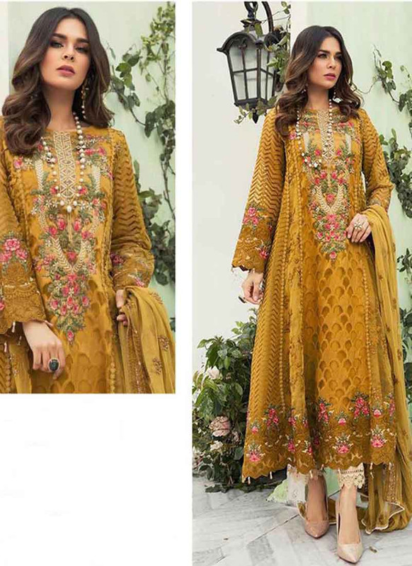 Dial N Fashion Musterd  Designer Party Wear Pakistani Style Georgette Salwar Suit