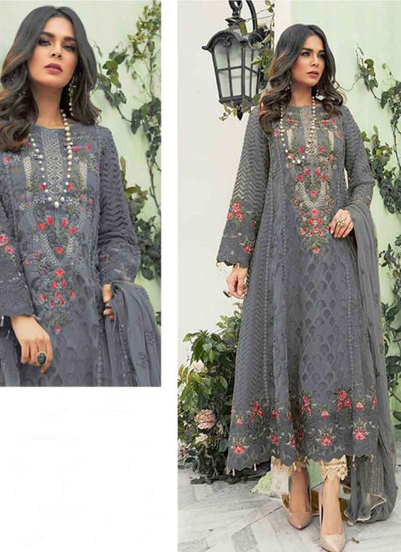 Dial N Fashion Grey  Designer Party Wear Pakistani Style Georgette Salwar Suit