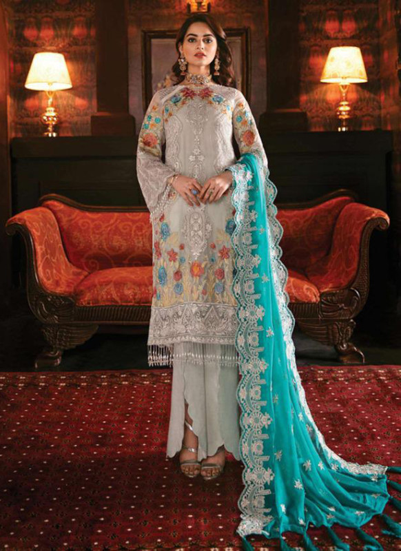 Dial N Fashion Off White  Designer Party Wear Pakistani Style Georgette Salwar Suit