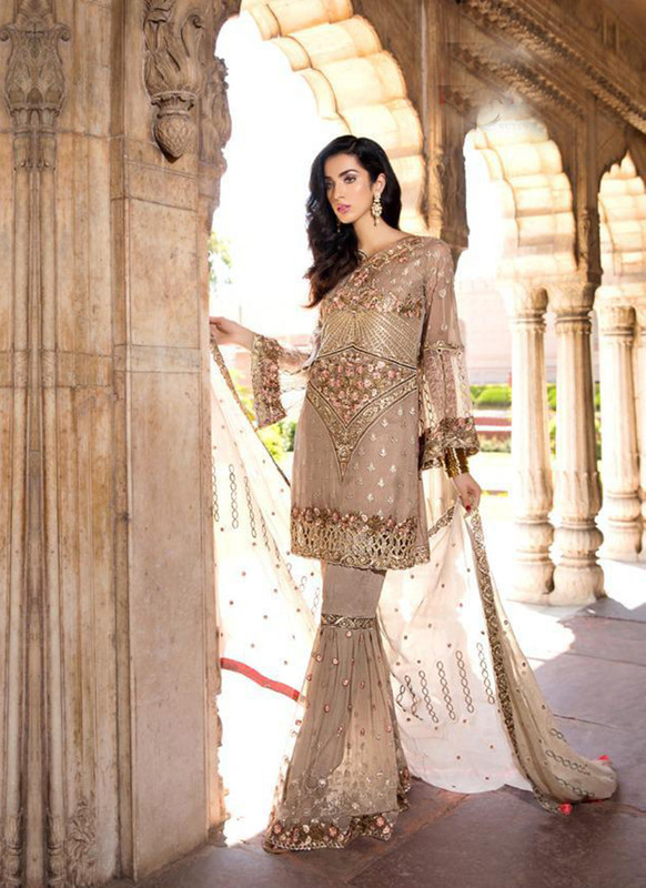Dial N Fashion Beige  Designer Party Wear Pakistani Style Georgette Salwar Suit