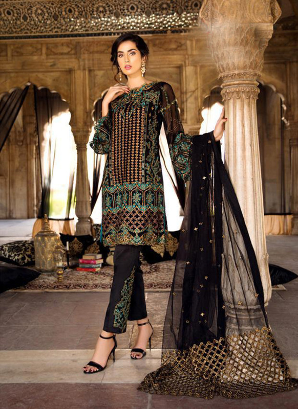 Dial N Fashion Black  Designer Party Wear Pakistani Style Georgette Salwar Suit