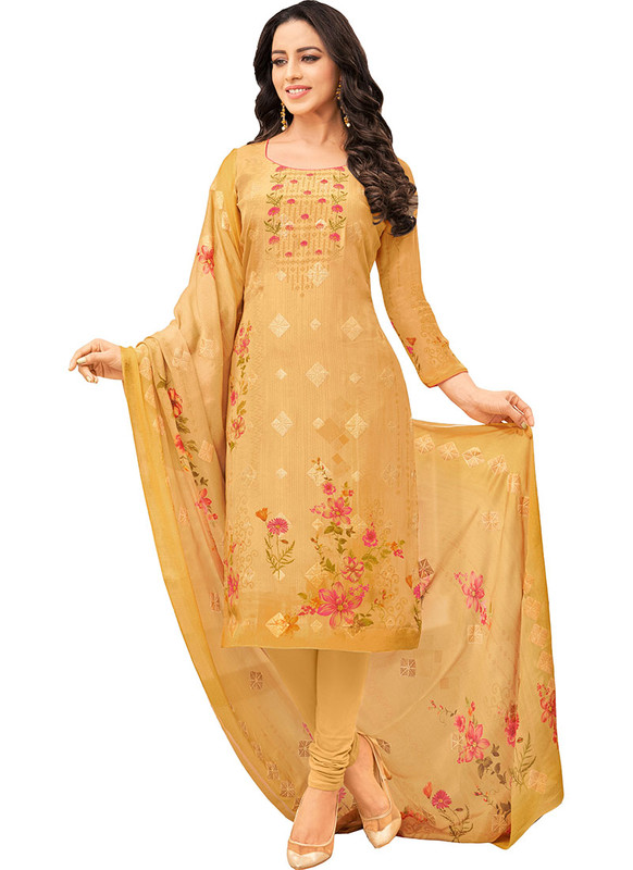Dial N Fashion Yellow  Designer Party Wear Pure Viscose Salwar Suit
