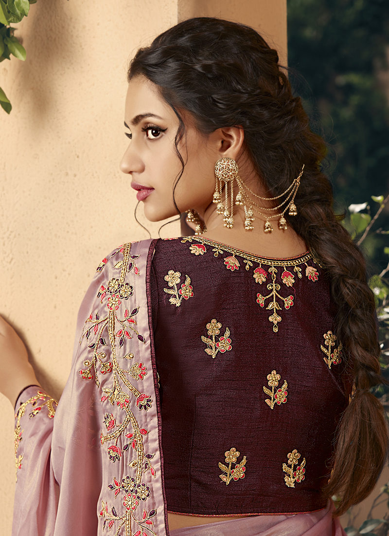 Kessi Aabhusan Designer Purple Wedding Wear Silk Saree