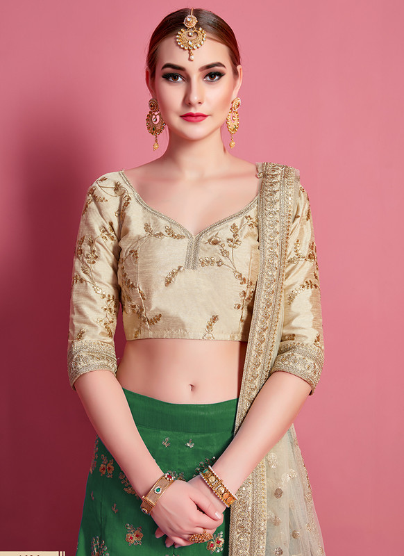Sareetag Arya Designs Green Sensual Party Wear Lehenga Choli