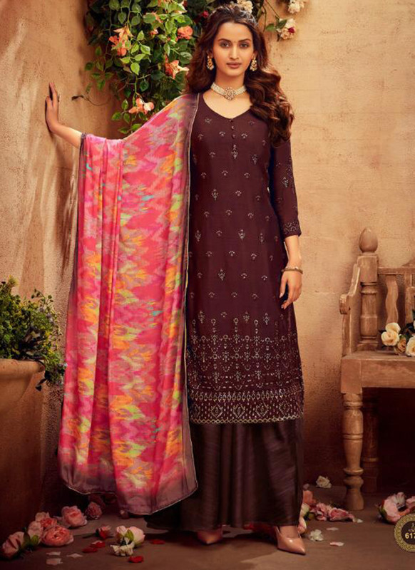 Hotlady Brown Party Wear Salwar Suit