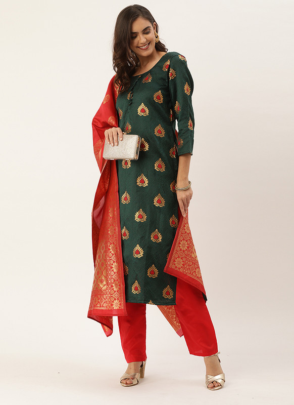 Designer Party Wear Jacquard Salwar Suit