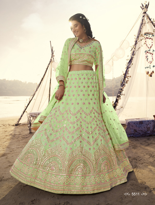 Arya Design Dial N Fashion Euphoria Green Lehenga Choli