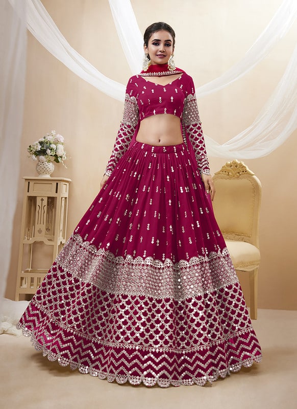Georgette Semi-Stitched Bridal Lehenga Choli, Size: Upto 42 Bust & Waist at  Rs 9500 in New Delhi